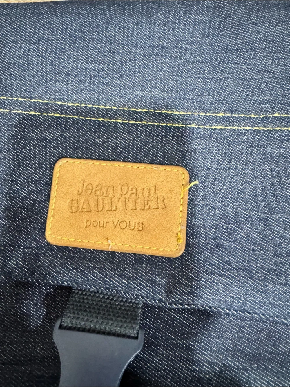 Jean Paul Gaultier Navy Canvas Roll-Top Backpack with Contrast Stitching